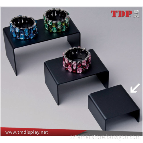 black acrylic step display stands for jewelry